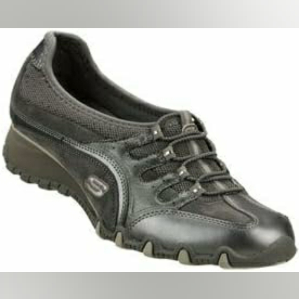 Skechers Sassies Ella Black athletic Slip On Wedge Deadstock 10